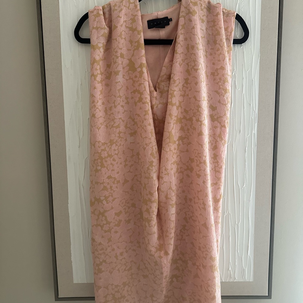 Hatch Maternity Pink and Gold Textured Dress